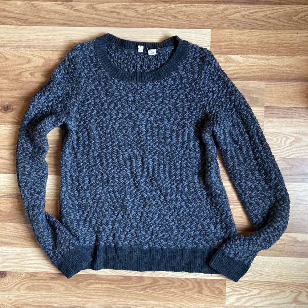 Anthropologie Moth Grey Textured Sweater M